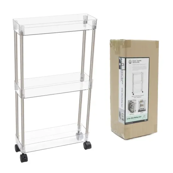 Chrome/Clear - Acrylic 3-Tier Cart {2}