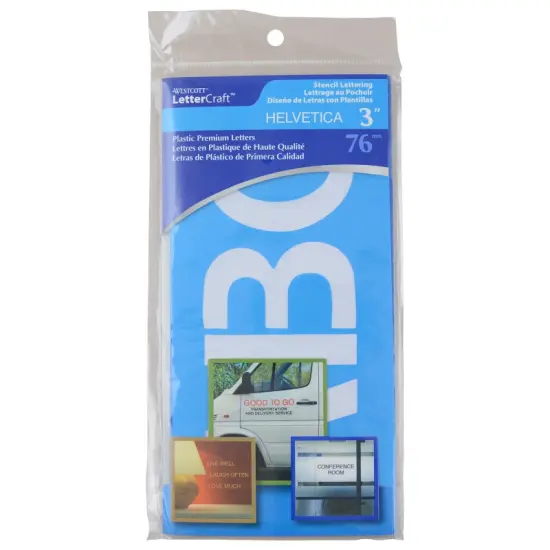 LetterCraft Reusable Plastic Stencils, Full Alphabet, Helvetica Font, 3-Inch {1}