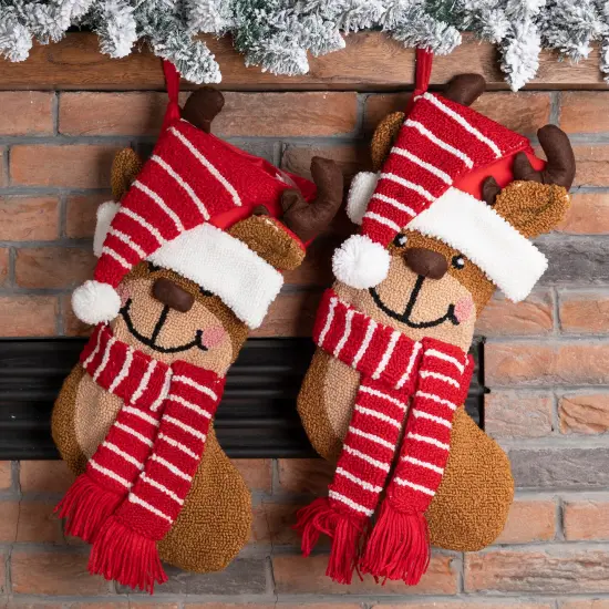 Set of 2 19.00"L Chrismas Decor Hooked Stockings 2pk Penguin {10}