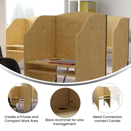 Emma and Oliver Starter Study Carrel Home School Furniture Oak {4}