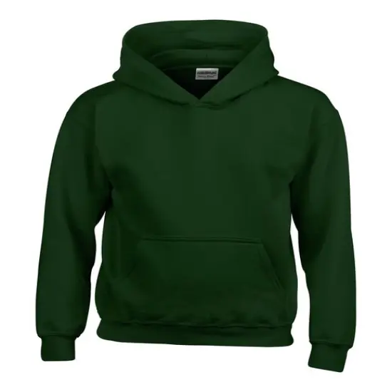 Gildan&reg; Youth Heavy Blend Long Sleeve Hooded Sweatshirt FOREST GREEN {1}