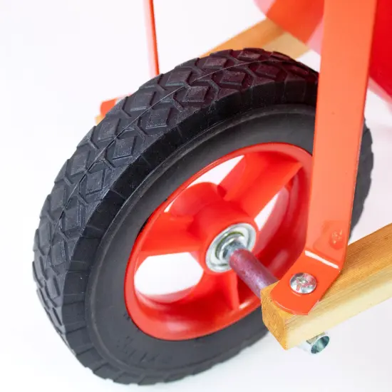 Seymour Fully Functional Metal Frame Poly Bed Wheelbarrow for Children Red {4}