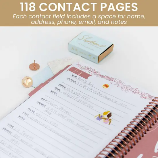 bloom daily planners Contact Book, 6" x 8.25", Navy Embroidery {5}