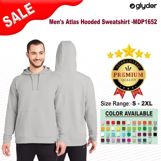 Glyder&reg; Men's Atlas Hooded Sweat shirt ASH GREY {2}