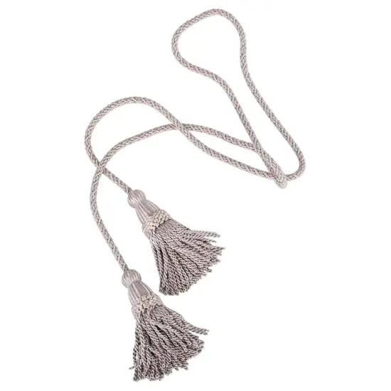 Silver Corded Tassels 1/8" x 33" {4}