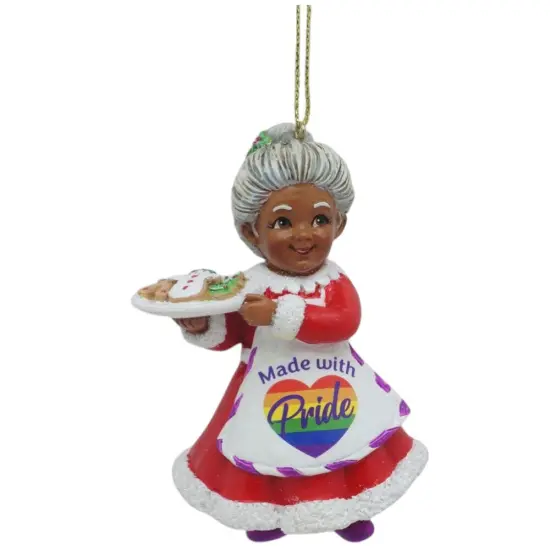 3.5" Pride African American Mrs. Claus Ornament &ndash; Christmas Holiday Keepsake {1}