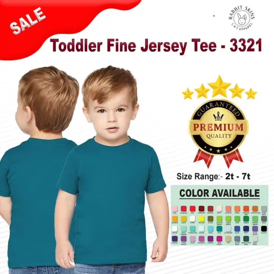 Rabbit Skins&reg; Toddler Fine Crewneck Short Sleeve Jersey Tee - 3321 Ash {2}