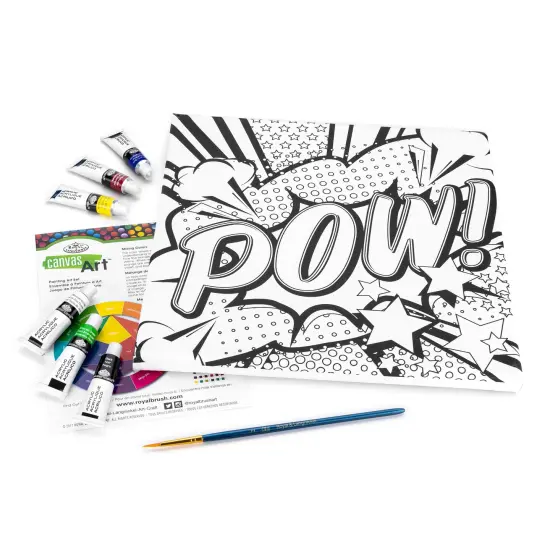 RTN-272 | Canvas Art&trade; 9pc Acrylic Painting "Pow!" Art Set {5}