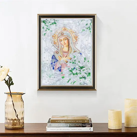 Diamond Painting Kits Virgin Mary Religion 5D Special Shaped for Adults Partial Drill Crystal Rhinestone Diamond Paintings Art Craft Kits for Home Wall Decor {3}