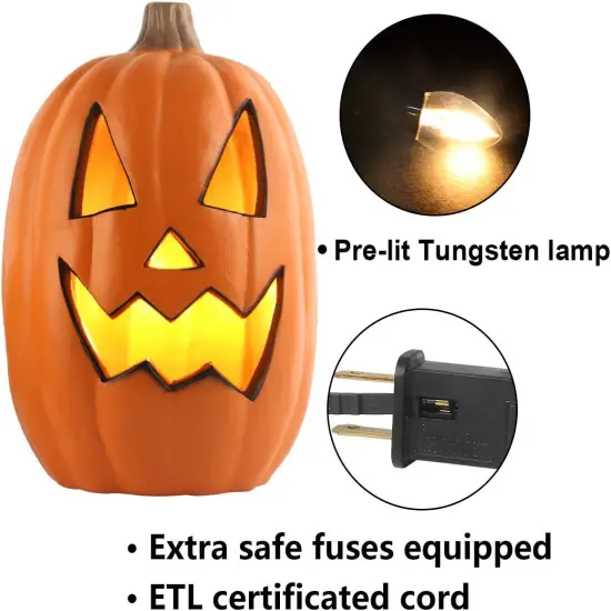 Outdoor Lighted Pumpkin for Halloween - Jack O Lantern {3}
