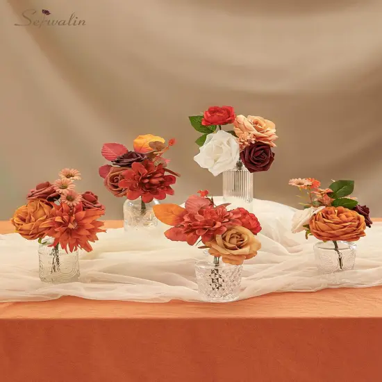 Artificial Flowers - Burnt Orange (1 Box) {5}