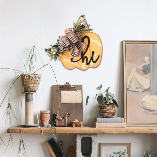 Fall Harvest Pumpkin Wreath for Front Door {5}