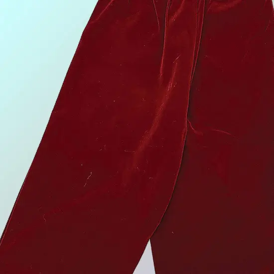 Classic Burgundy Velvet Santa Claus Pants with Side Pockets XXL Jacket Compatible {4}