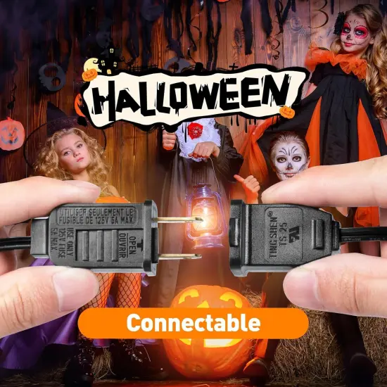 10FT Halloween Orange LED String Lights with Black Wire {1}