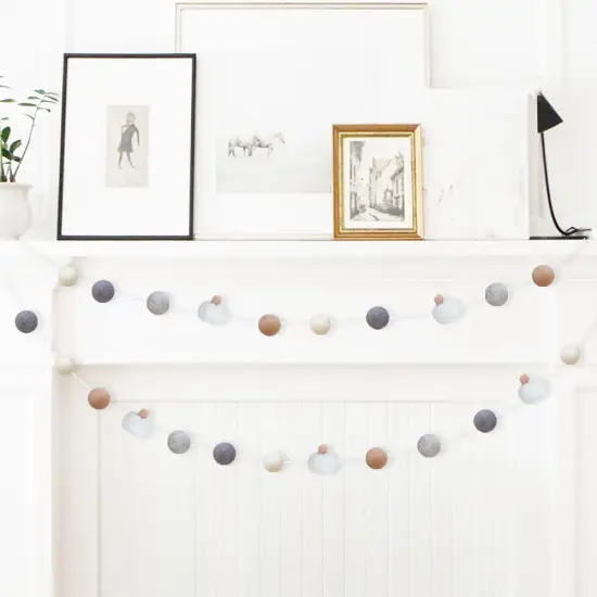 1 Pcs Pumpkin Pom Pom Banner Garland {1}