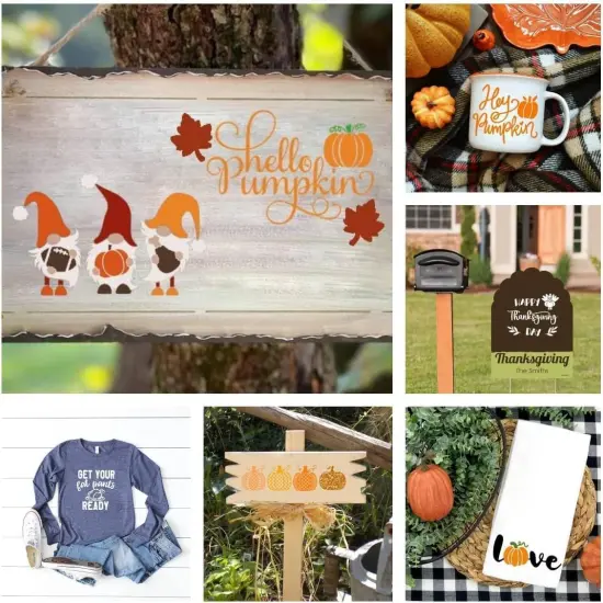 6PCS Fall Silk Screen Stencils Reusable Halloween Self Adhesive Chalk Mesh Stencils {2}