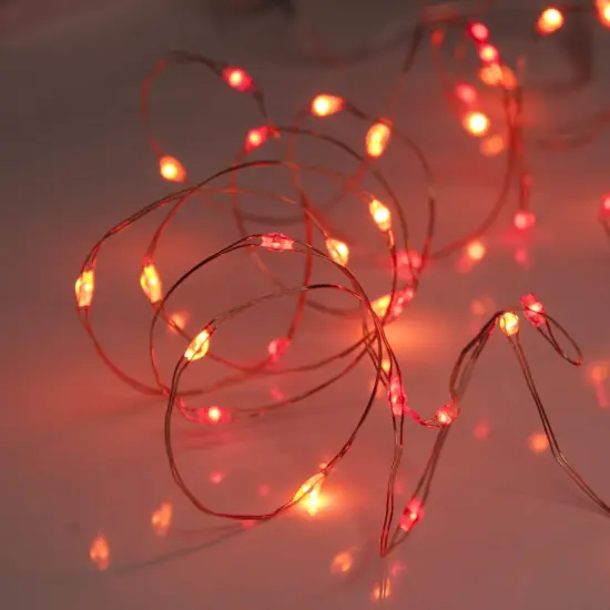 Battery Powered Fairy String Lights - Red Orange - 40 LED with Timer {5}