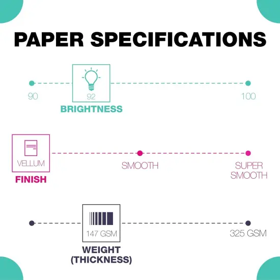 8.5&rdquo; x 11&rdquo; Cardstock Paper &ndash; 67lb Vellum Bristol, 147gsm &ndash; 250 Sheets Premium Lightweight Cardstock with Textured Finish for Printing, Crafts & Invitations {3}