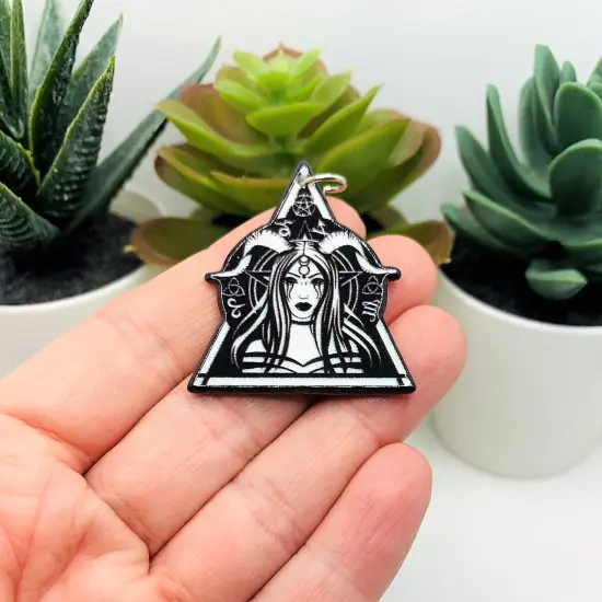 Hecate with Horns in Triangle Halloween Charms {2}