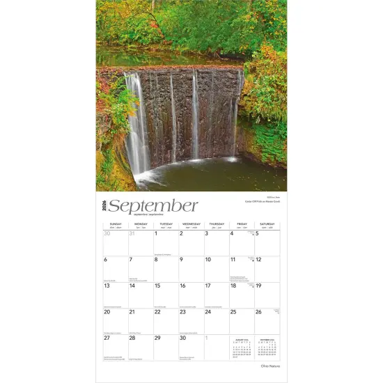 Ohio Nature | 2026 12 x 24 Inch (Hanging) Monthly Square Wall Calendar | Plastic-Free {4}