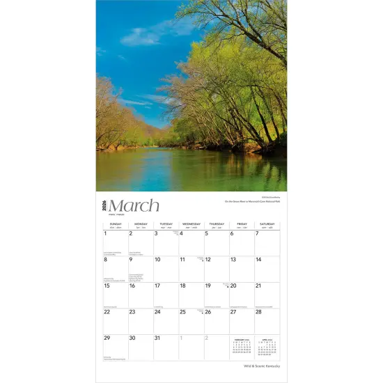 Kentucky Wild & Scenic | 2026 12 x 24 Inch (Hanging) Monthly Square Wall Calendar | Plastic-Free {3}