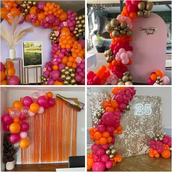 Pink and Orange Latex Balloons {4}