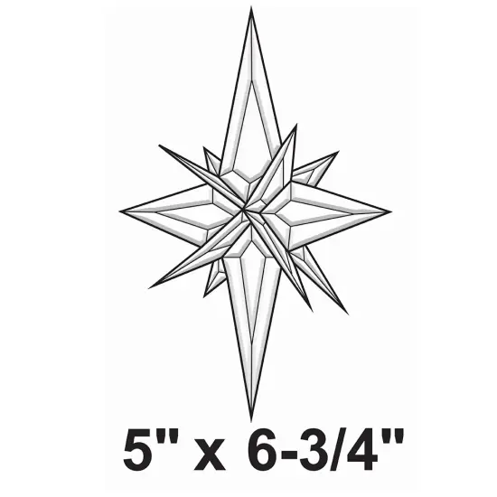 5" x 6-3/4" Exquisite Clear Glass 3-D Star Bevel Cluster EC345 {2}