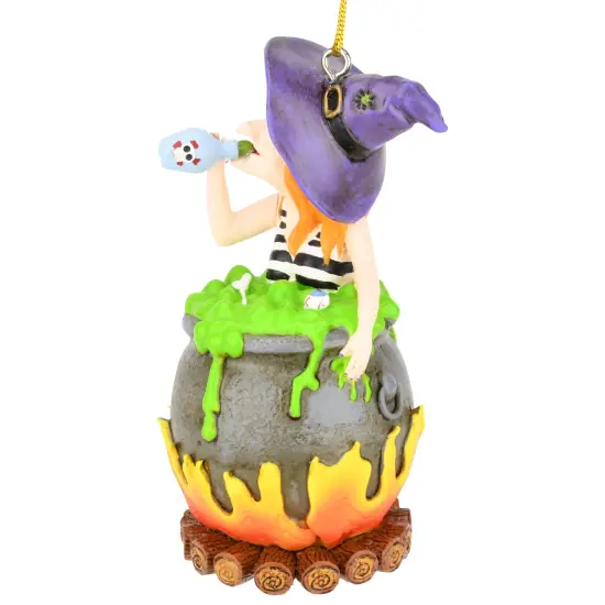 Tree Buddees Funny Witches Hot Tub Halloween Ornament Witch Drinking in Cauldron {5}
