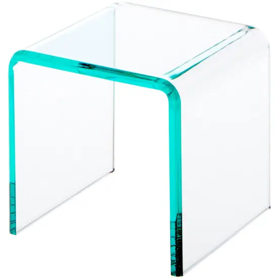 Plymor Clear Acrylic "Green Glass-Look Beveled Edge" Display Riser 4" x 4" x 4" (1/4" thick) {2}
