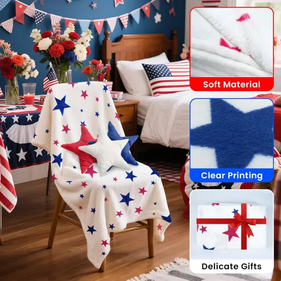 4th of July Patriotic Blanket and Pillow Set {3}