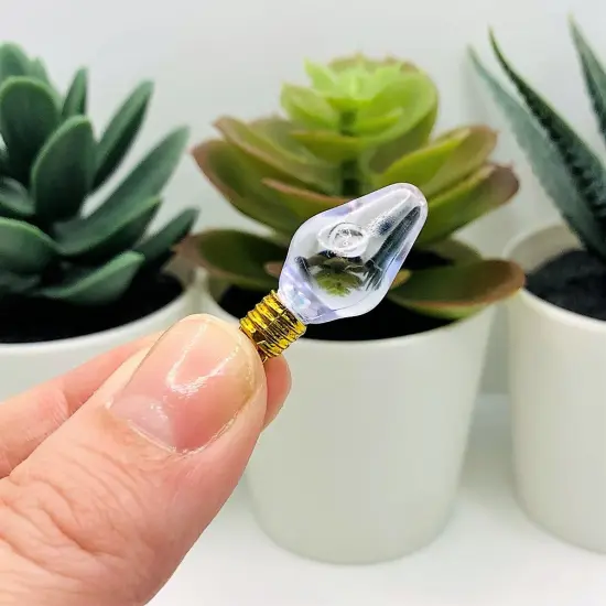 Clear Christmas Lightbulb 3D Acrylic Charms, 12x30mm {3}