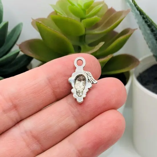 Silver Grape Bunch Wine Charms, 12x18mm {3}