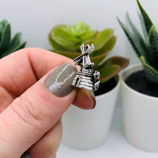 Antique Silver 3D Windmill Charms, 18x16mm {5}