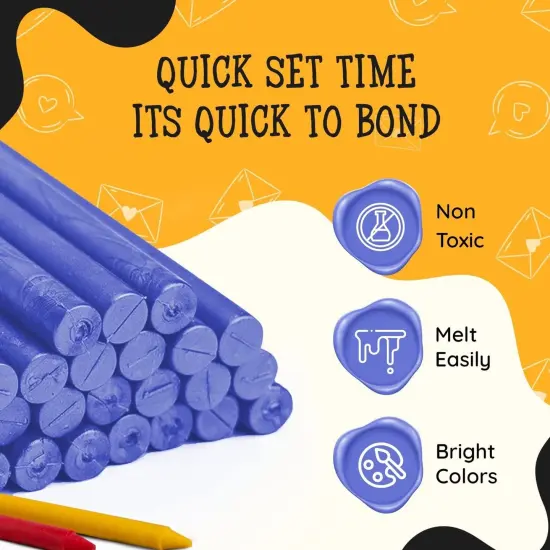 Artellius Premium Sealing Wax Sticks (Bulk 30 Pack) Wax Seal Glue Gun Sticks, Envelope Seal Wax for Stamp Seals - Perfect Wax Seal Sticks for Crafting, Invitations & Letters - Lavender {2}