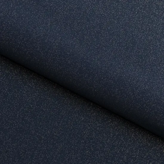 1 Yard Glimmer Nylon Spandex Lurex Fabric 36" x 60" Navy/Gold {1}