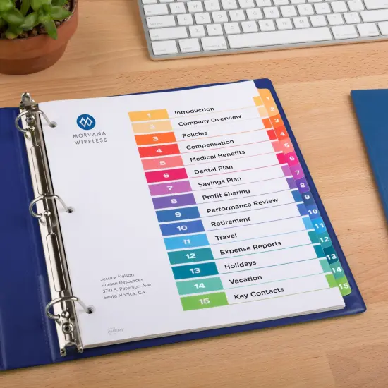 Avery Dividers for 3 Ring Binders, 15 Tabs per Set, Customizable Table of Contents, Multicolor Tabs (3 Sets of 11074) {6}