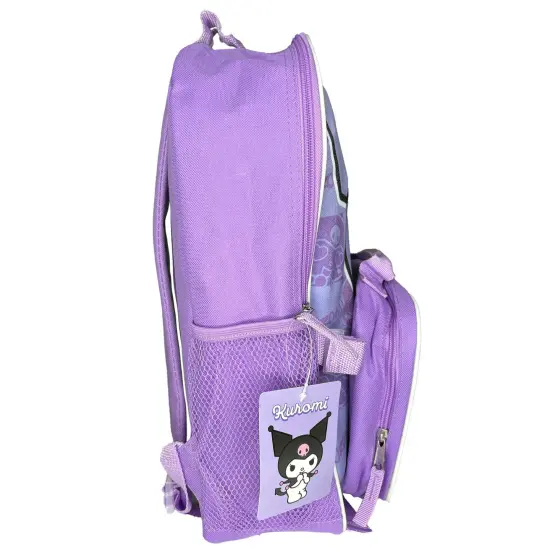 Hello Kitty Kuromi 16" Purple School Backpack and Rectangular Lunch Bag Attached {4}
