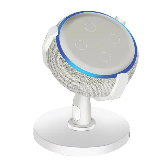 Echo Dot 3rd Generation Stand Holder with 360 Rotation for Table & Desktop, White {1}