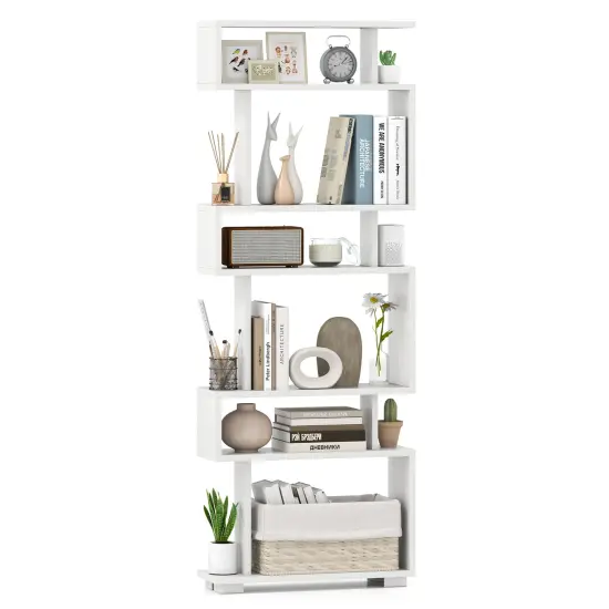 6-Tier Bookcase with Anti-Tipping Kit White {4}