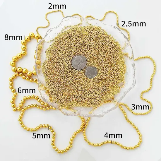 18K Gold Genuine 925 Sterling Silver Beads for Jewelry Making 100Pcs 2.5MM Smooth Round Beads Ball Spacer Beads for Bracelet Necklace Jewelry DIY Crafts {3}