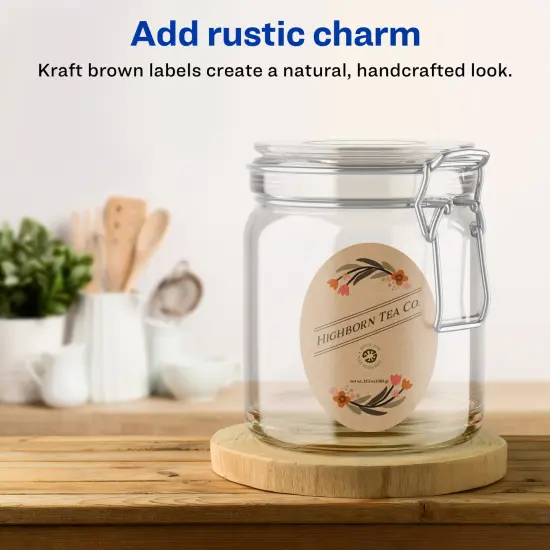 Avery Kraft Brown Oval Labels with Sure Feed, 4" x 6" {2}