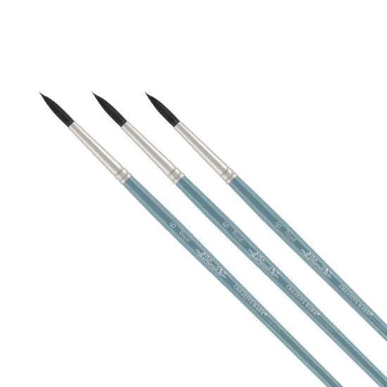 Mimik Professional Watercolor Brushes -Assorted - Synthetic Squirrel Hair - Natural Bristle Artist Brushes for Watercolors, Gouache & Acrylics - Imitates Natural Squirrel and Sable Hair {1}