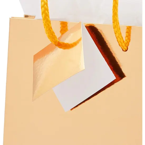 20 Pack Small Gold Party Favor Paper Gift Bags Bulk with Handles and Tissue Paper for Birthday (5.45 x 7.8 x 2.45 inches) {7}