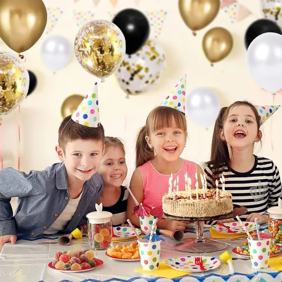 Balloons Black Gold, 60 Packs 12 Inch Black Metallic Chrome Gold Latex Balloons with Gold Confetti Balloon for Men Women Birthday Wedding Baby Shower Celebration Anniversary Decorations {5}