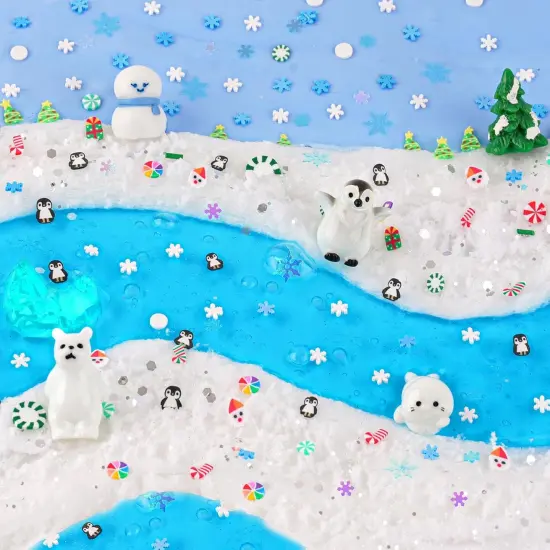 6 Packs Snow Slime Kit - Butter, Clear, Water, Cloud Slimes, Fluffy Slime Making Kit for Kids with Cute Charms & Add-ins, Blue Kids Slimes Kits for Girls & Boys Birthday Christmas Easter Gifts {4}