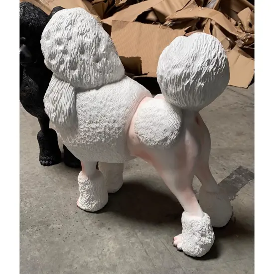 White Poodle Life Size Dog Statue {6}