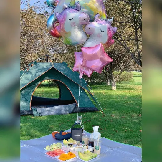 Unicorn Birthday Decorations for Girls 6th Birthday- Bouquet of Unicorn Mylar Balloons for Rainbow Unicorn Party Supplies (Number 6) {4}