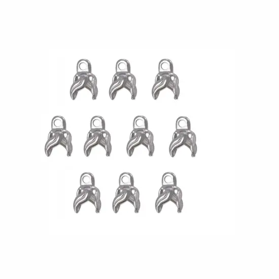 Bell Cap Jewelry Finding - 10mm Silver Color (10-Pcs) {1}