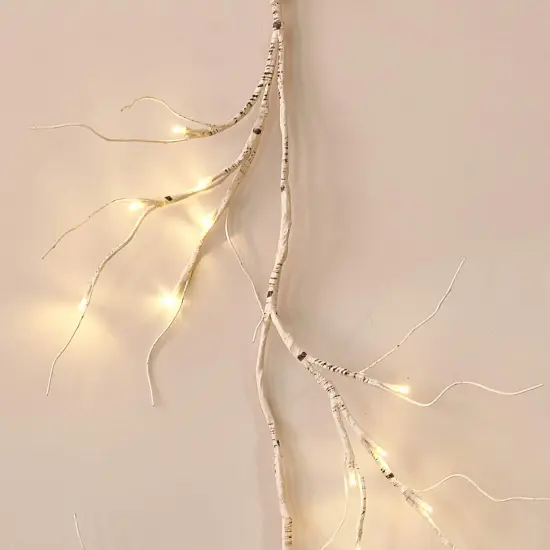 Lighted Birch Garland 6FT 48 LED Battery Operated with Timer {6}