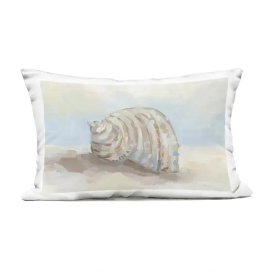 Stupell Industries Curved Blended Seashell Outdoor Pillow, 14 x 7 x 20 {1}